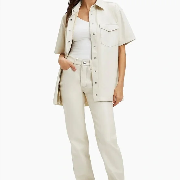 Good American Better Than Leather Good Icon Bone001 High Rise Women’s Jeans $175 - Picture 1 of 7